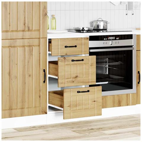 Base Da Cucina Lucca Rovere Artigianale In Legno Multistrato - Foto 3