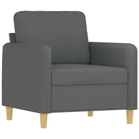 Set Di Divani 3 Pz Con Cuscini Grigio Scuro In Tessuto - Foto 3