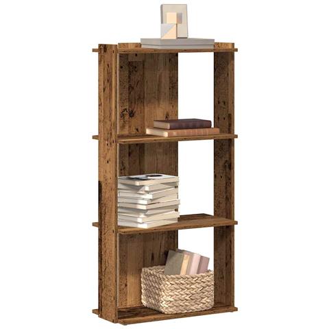 Libreria A 3 Ripiani Legno Vecchio 60x30x120 Cm In Truciolato - Foto 1