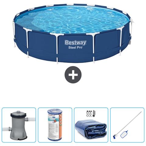 Piscina Fuori Terra - In Giro - 396x84 Cm - Blu - Include Accessori Coordinati Cb54 - Foto 1