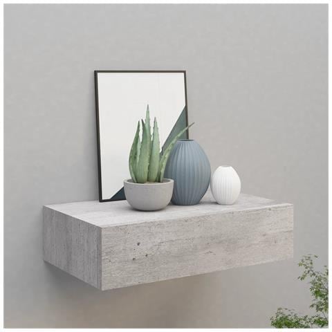 Scaffale Con Cassetti Da Parete Grigio Cemento 40x23,5x10cm Mdf - Foto 8