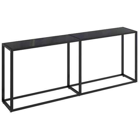 Tavolo Consolle Nero 200x35x75,5 Cm In Vetro Temperato - Foto 1