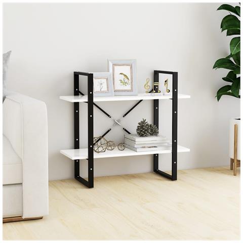 Lusso Casadino - Libreria A 2 Ripiani Bianca 80x30x70 Cm In Legno Multistrato - Foto 8