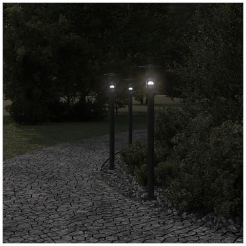 Lusso Casadino - Lampade Da Terra Per Esterni 3 Pz Nere 100 Cm In Acciaio Inox - Foto 2