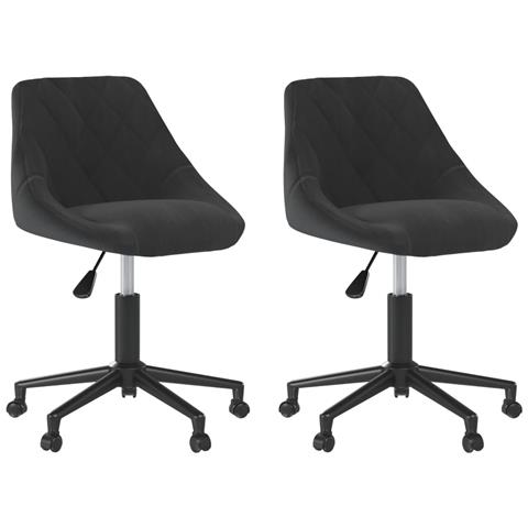 Sedie Da Pranzo Girevoli 2 Pz Nere In Velluto - Foto 1