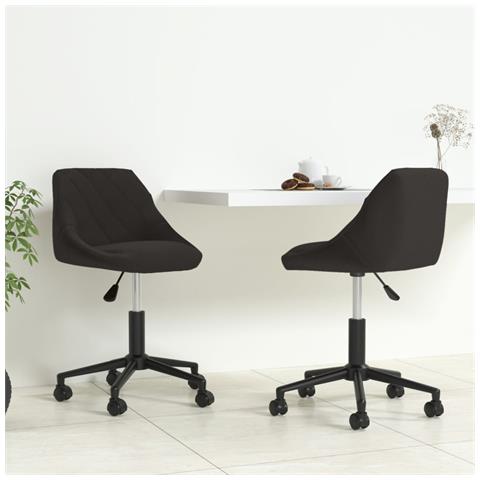 Sedie Da Pranzo Girevoli 2 Pz Nere In Velluto - Foto 8