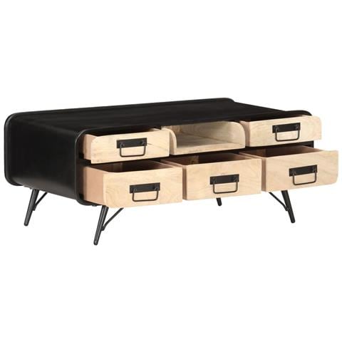 Tavolino Da Salotto 100x50x40 Cm In Legno Massello Di Mango - Foto 1