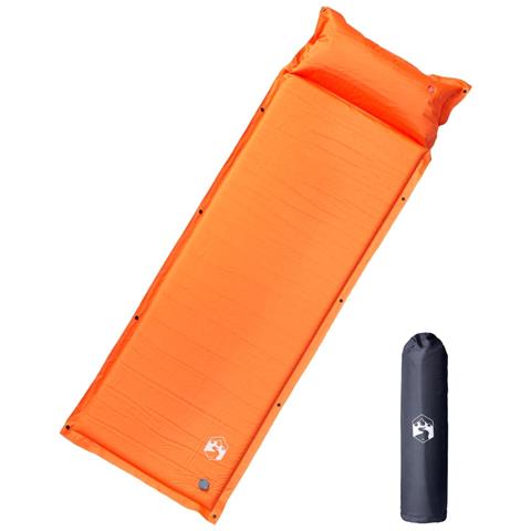 Materasso Campeggio Autogonfiabile Cuscini 1 Persona Arancio - Foto 1
