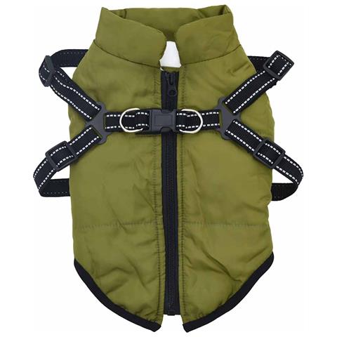 Cappotto Cani Imbracatura Impermeabile Riflettente Verde L40 - Foto 2