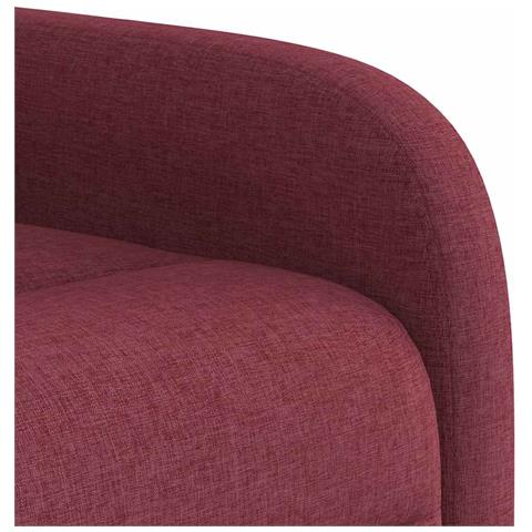 Poltrona Massaggiante Reclinabile Rosso Vino in Tessuto - Foto 9