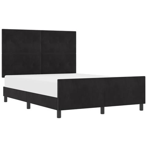Letto Nero 140x190 cm in Velluto - Foto 1