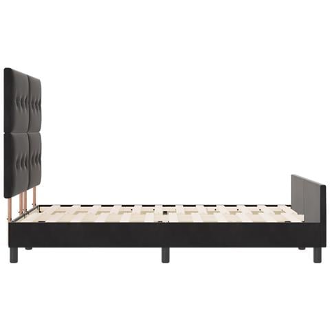 Letto Nero 140x190 cm in Velluto - Foto 9