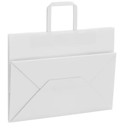 Sacchetti di Carta 50 pz con Manici Bianchi 32x17x25 cm - Foto 9