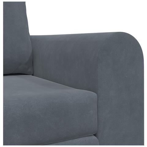 Divano Letto Aperto 2 in 1 Grigio Scuro 148x71x83 cm Velluto - Foto 9