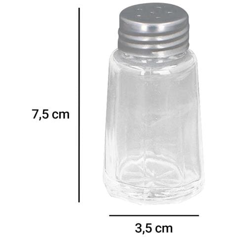 Set Saliera E Pepiera In Vetro 2 Pezzi Con Coperchio In Metallo Avvitato Pratico, Trasparente - Foto 2
