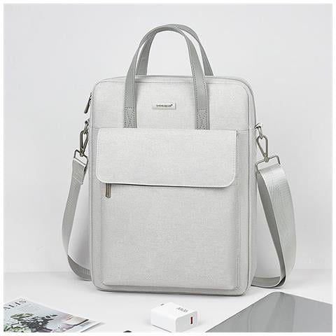 Borsa Per Laptop Multistrato In Poliestere - Resistente All'acqua, Leggera E Antiurto Grey 13 Pollici - Foto 2