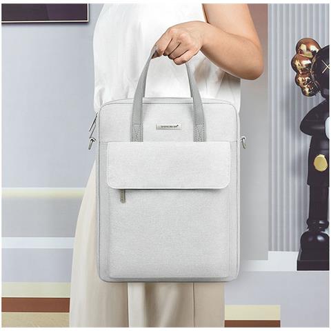 Borsa Per Laptop Multistrato In Poliestere - Resistente All'acqua, Leggera E Antiurto Grey 13 Pollici - Foto 3