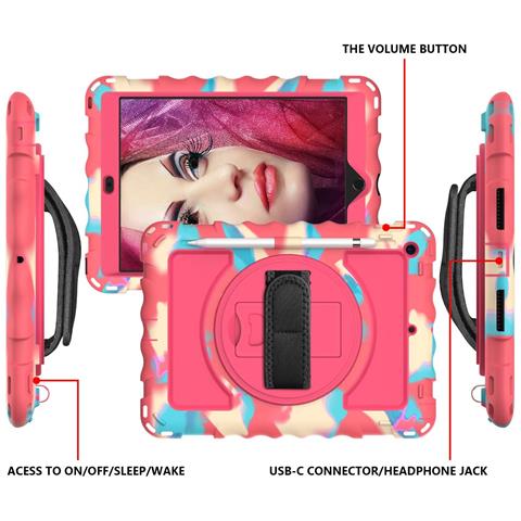 Custodia Per Ipad 6/5/pro 9.7"" Con Supporto E Tracolla Rosa - Foto 4