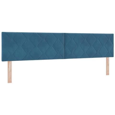 Testiera LED con luci a strisce a LED Blu scuro 200 cm Velluto - Foto 1