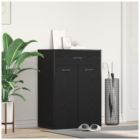 Armadio Scarpe  Nero Rovere 60x35x84 cm in Legno Ingegnerizzato - Foto 2