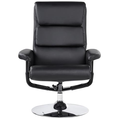 Poltrona Massaggiante Legend Con Poggiapiedi Pelle Sintetica Nero - Foto 6