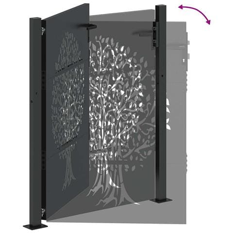 Cancello da giardino con blocco Nero 105 x 150 cm - Foto 9