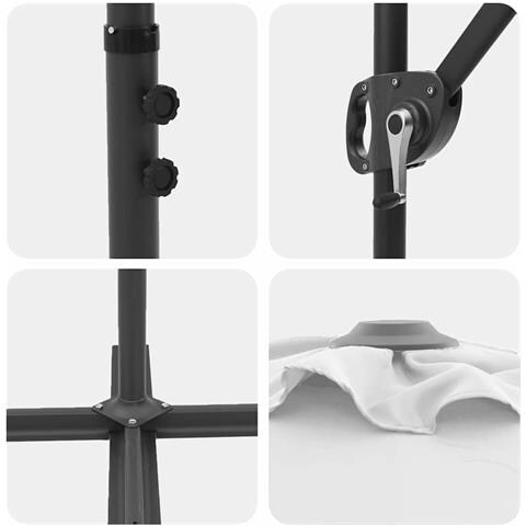 Ombrellone a braccio da giardino Sabbia 372 x 198 x 243 cm - Foto 9