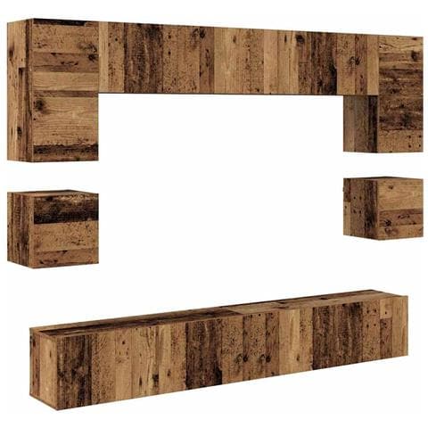 Set mobile TV 8 pcs Legno vecchio 100 x 30 x 30 cm - Foto 1