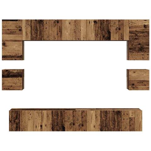 Set mobile TV 8 pcs Legno vecchio 100 x 30 x 30 cm - Foto 9