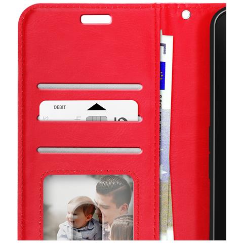 Custodia A Portafoglio Per Nothing Phone 3 Con Cinturino Da Polso E Funzione Di Supporto, Rosso - Foto 2