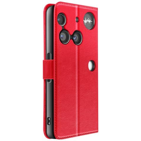 Custodia A Portafoglio Per Nothing Phone 3 Con Cinturino Da Polso E Funzione Di Supporto, Rosso - Foto 1