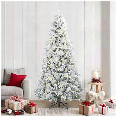 Albero di Natale Artificiale con Rami Pieghevoli Bianco 240 cm - Foto 2
