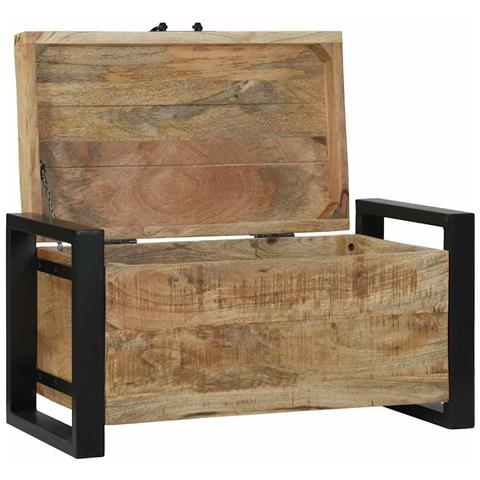 Bauli Portaoggetti 60 x 30 x 30 cm Legno massello di mango - Foto 2