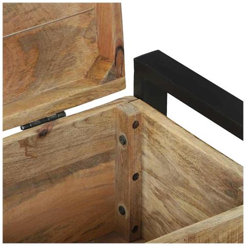 Bauli Portaoggetti 60 x 30 x 30 cm Legno massello di mango - Foto 9