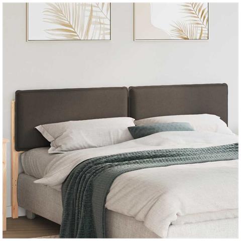Testiera imbottita con testiera Grigio Naturale e Chiaro 200 cm - Foto 2