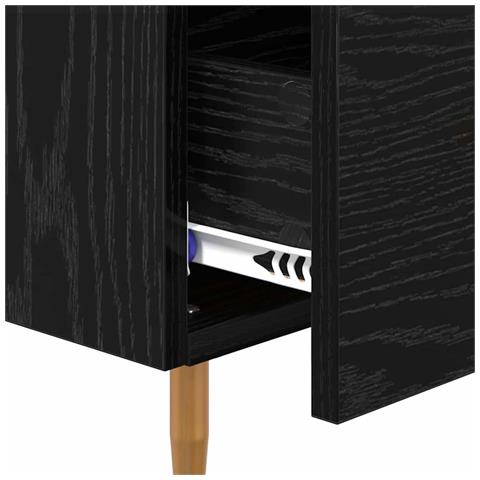 Comodino con cassetto Nero 40 x 35 x 47,5 cm Legno multistrato - Foto 9