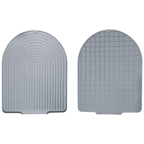 Tappetino Scolapiatti Inclinato A Forma Di U - Protezione In Silicone Per Piano Di Lavoro Grey - Foto 1