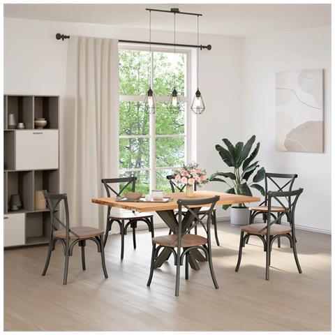 Gamba per Tavolo da Pranzo a Forma di Ragno Nero 85x85x (72-73) cm Acciaio - Foto 2