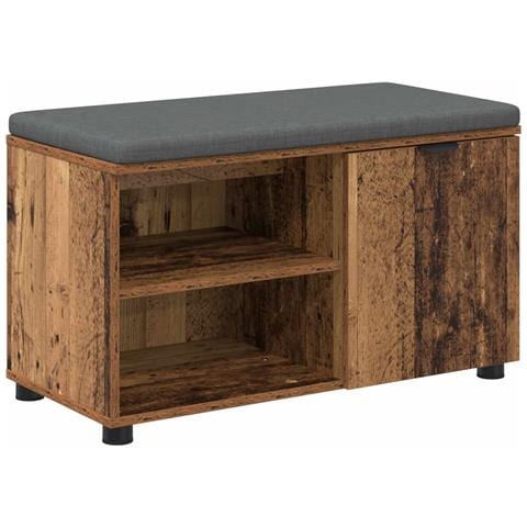 Panca per ingresso con cuscino Legno vecchio 80 x 38 x 46 cm - Foto 1