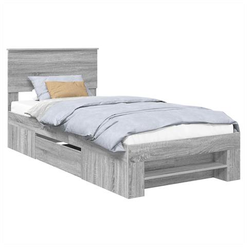 Struttura del letto Grigio Sonoma 80 x 200 cm Legno multistrato - Foto 1