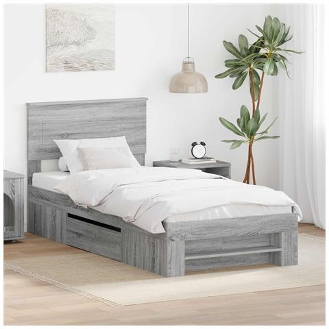 Struttura del letto Grigio Sonoma 80 x 200 cm Legno multistrato - Foto 2