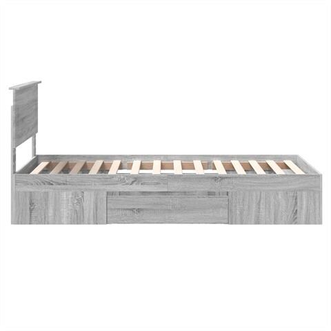 Struttura del letto Grigio Sonoma 80 x 200 cm Legno multistrato - Foto 9