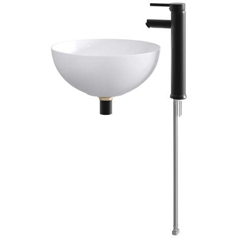 Lavabo da bagno Nero Opaco 35,5 x 35,5 x 14,5 cm Metallo - Foto 8