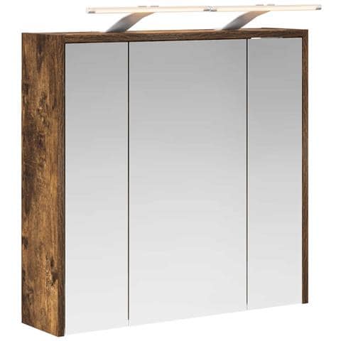 Mobiletto per specchio da bagno Rovere fumé 63,5 x 16 x 62,5 cm - Foto 1
