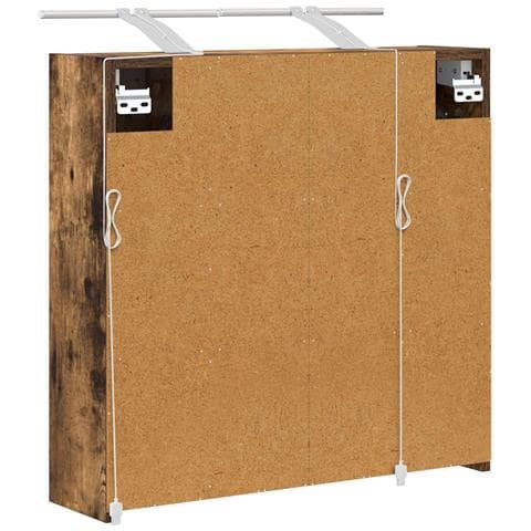 Mobiletto per specchio da bagno Rovere fumé 63,5 x 16 x 62,5 cm - Foto 9