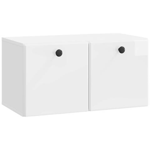 Mobile Porta TV da Muro 59,5 x 31 x 30 cm Bianco Lucido - Foto 1