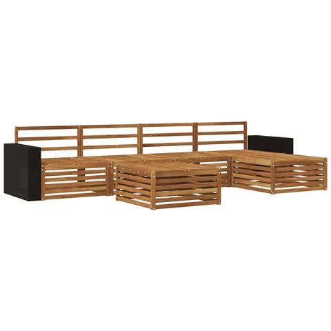 Set di divani da esterno 6 pcs Naturale 79 x 79 x 37 cm - Foto 1