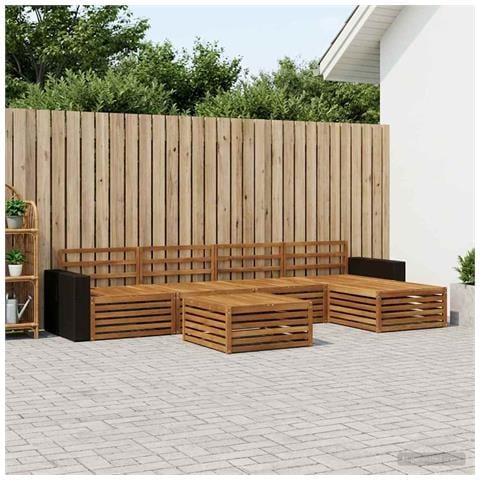 Set di divani da esterno 6 pcs Naturale 79 x 79 x 37 cm - Foto 2