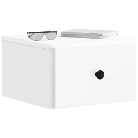 Mobiletto da notte a muro Bianco Lucido 34,5 x 33 x 20 cm - Foto 2