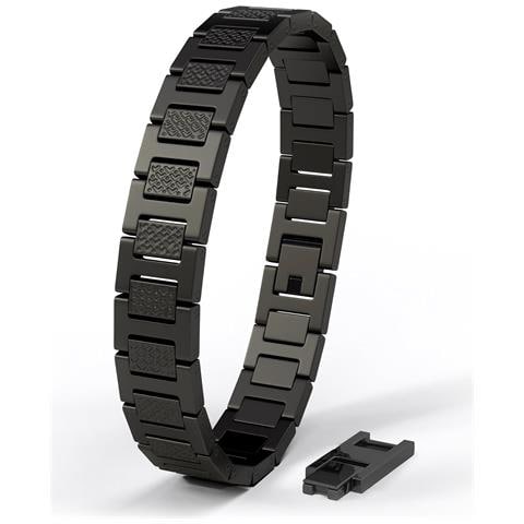 Bracciale Da Uomo Premium ""power"" In Acciaio Chirurgico 316l, Nero, 23 Cm - Foto 1